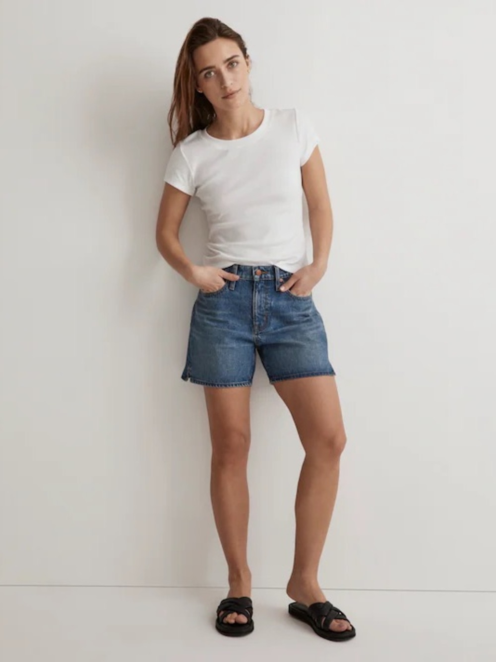 Madewell Relaxed Mid Length Denim Cotton Shorts Size 30 US 10